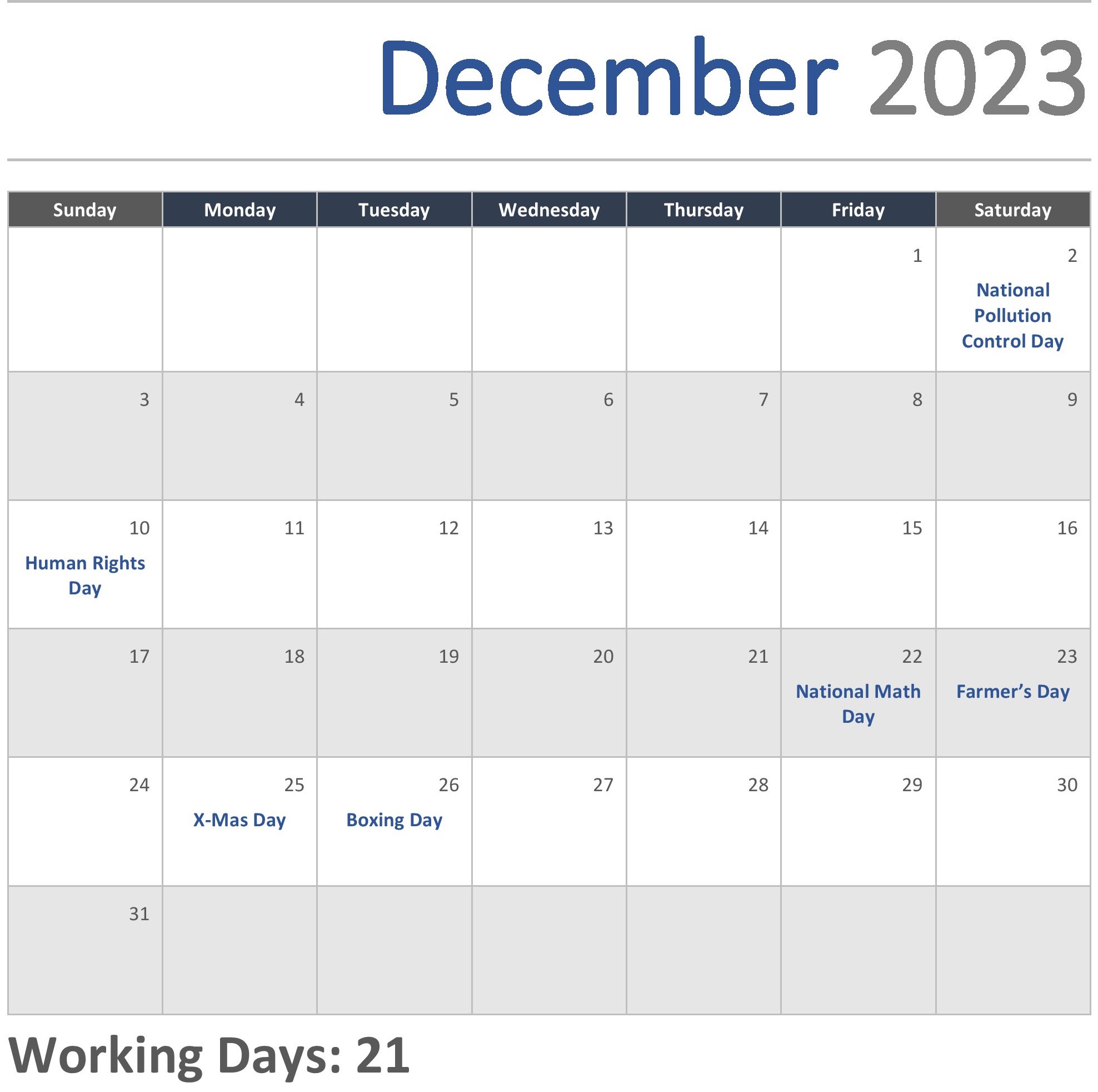 JKG Calendar
